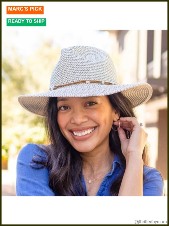 UPF 50+ Fedora with Polyester/Paper Braid, Adjustable Hat main image 3